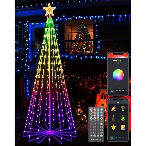 8FT LED Christmas Tree Decorations,355 LED Outdoor Christmas Tree Lights - Picture 7 of 7